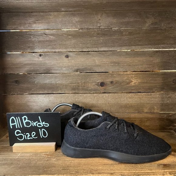 Mens‎ Allbirds Wool Runners Gray Lace Up Athletic Shoes Sneakers Size 10 D GUC